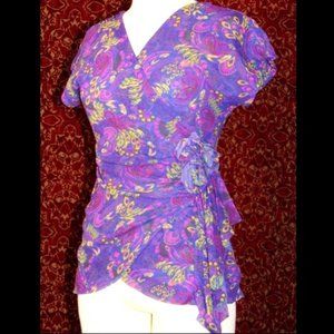 JOHNNY HEAVEN purple blouse M 💥🕚